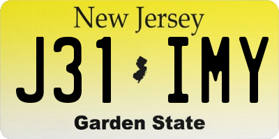 NJ license plate J31IMY