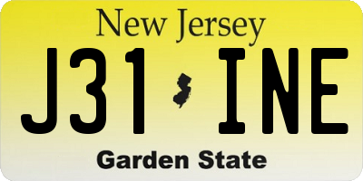 NJ license plate J31INE