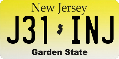 NJ license plate J31INJ