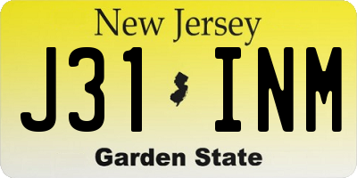 NJ license plate J31INM
