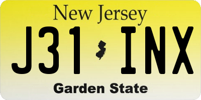 NJ license plate J31INX