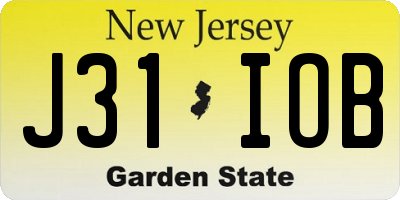 NJ license plate J31IOB