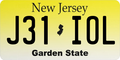 NJ license plate J31IOL