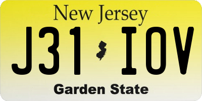 NJ license plate J31IOV