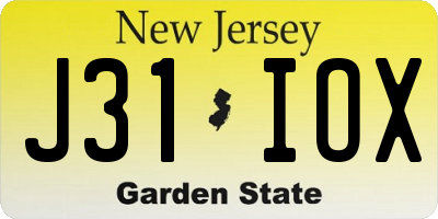 NJ license plate J31IOX