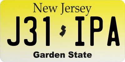 NJ license plate J31IPA