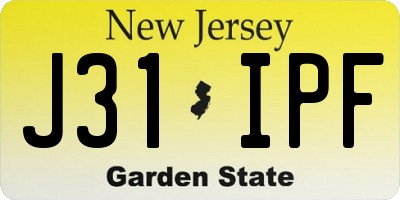 NJ license plate J31IPF