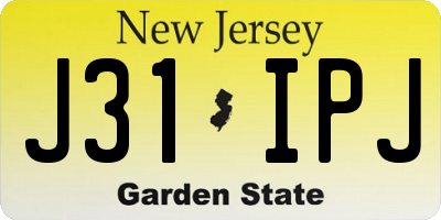 NJ license plate J31IPJ