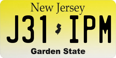 NJ license plate J31IPM