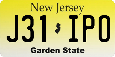 NJ license plate J31IPO