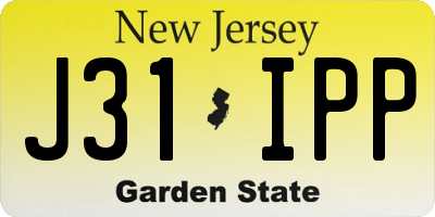 NJ license plate J31IPP