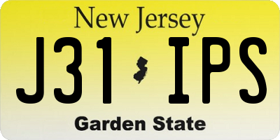 NJ license plate J31IPS