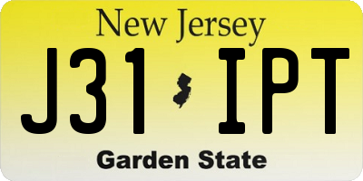 NJ license plate J31IPT