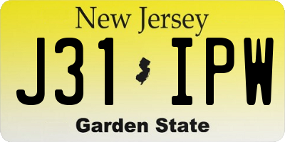 NJ license plate J31IPW