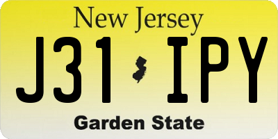 NJ license plate J31IPY