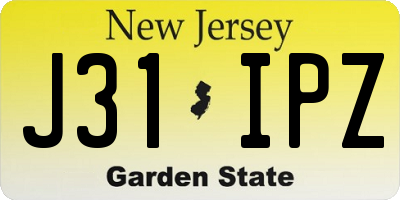 NJ license plate J31IPZ