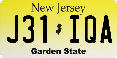 NJ license plate J31IQA