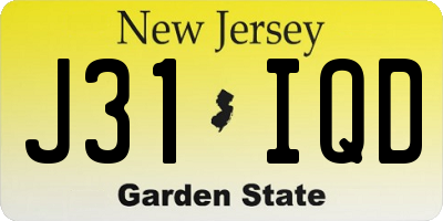 NJ license plate J31IQD