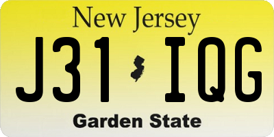 NJ license plate J31IQG