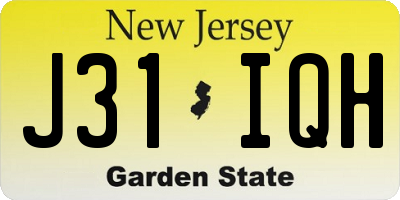 NJ license plate J31IQH