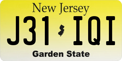 NJ license plate J31IQI