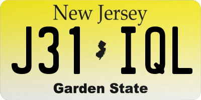 NJ license plate J31IQL