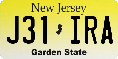 NJ license plate J31IRA