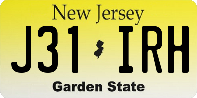 NJ license plate J31IRH