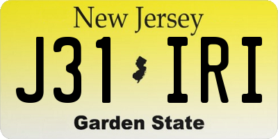 NJ license plate J31IRI
