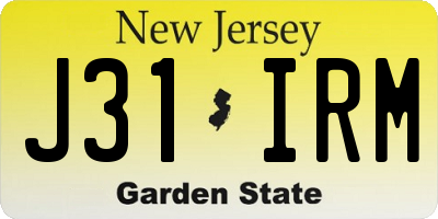 NJ license plate J31IRM
