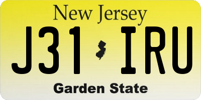 NJ license plate J31IRU