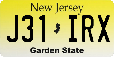 NJ license plate J31IRX