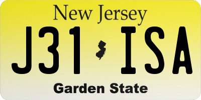NJ license plate J31ISA
