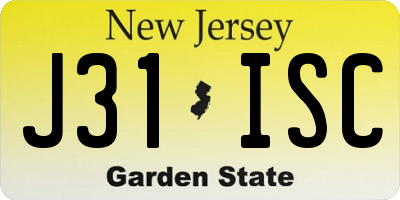 NJ license plate J31ISC