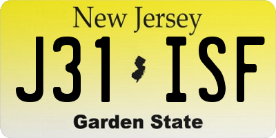 NJ license plate J31ISF