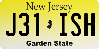 NJ license plate J31ISH