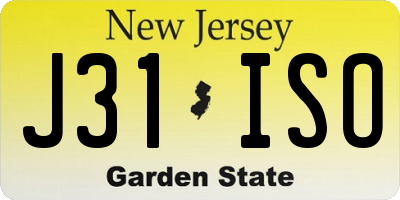 NJ license plate J31ISO