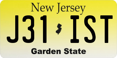 NJ license plate J31IST