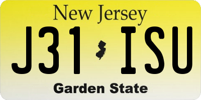 NJ license plate J31ISU