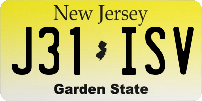 NJ license plate J31ISV