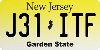 NJ license plate J31ITF