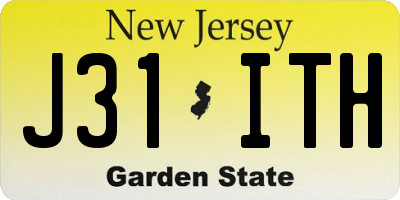 NJ license plate J31ITH