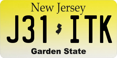 NJ license plate J31ITK