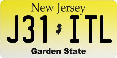 NJ license plate J31ITL