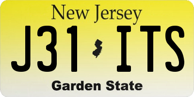 NJ license plate J31ITS
