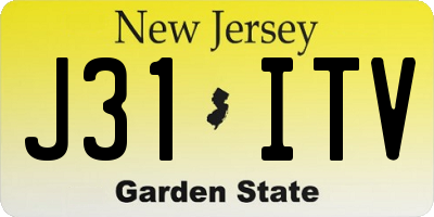NJ license plate J31ITV