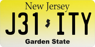 NJ license plate J31ITY
