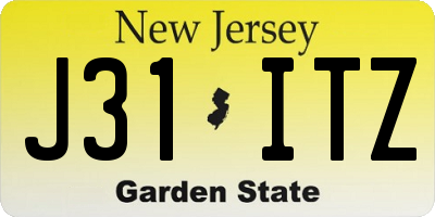 NJ license plate J31ITZ
