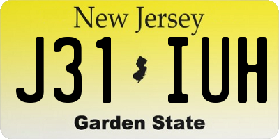 NJ license plate J31IUH