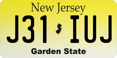 NJ license plate J31IUJ